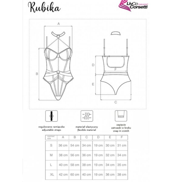 LIVCO CORSETTI FASHION - RUBIKA LC XG079 BODY CON GARGANTILLA NEGRO S - Image 4
