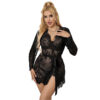 SUBBLIME - 953768 CAMISOLA DE NOITE DE RENDA + TANGA PRETA L/XL - Image 4
