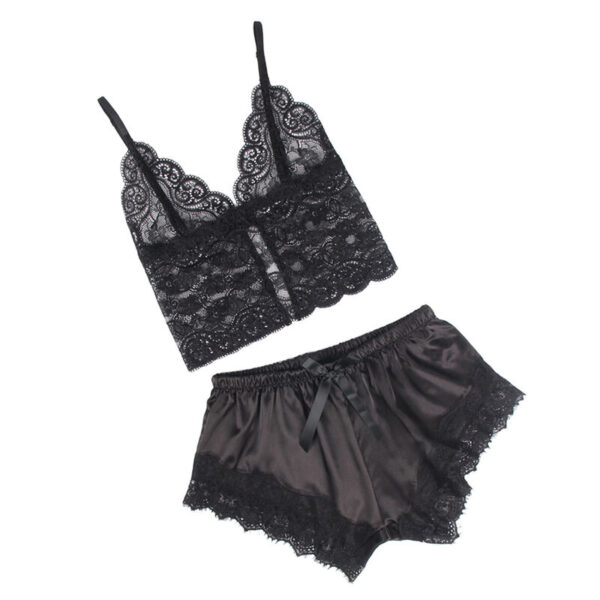 SUBBLIME - 953942 CAMISOLA DE SEDA CASUAL + CALÇA DE RENDA PRETA L/XL - Image 4