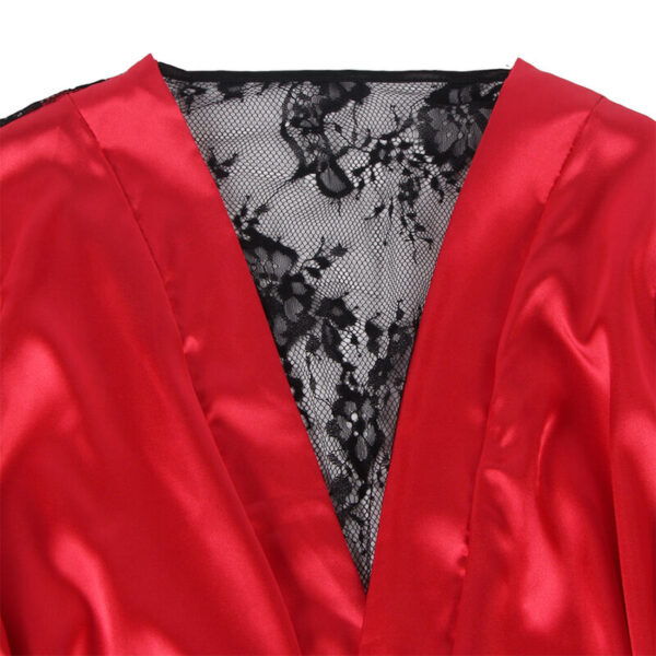 SUBBLIME - 954024 CAMISOLA DE RENDA TRANSPARENTE NAS COSTAS + TANGA VERMELHO/PRETO L/XL - Image 5