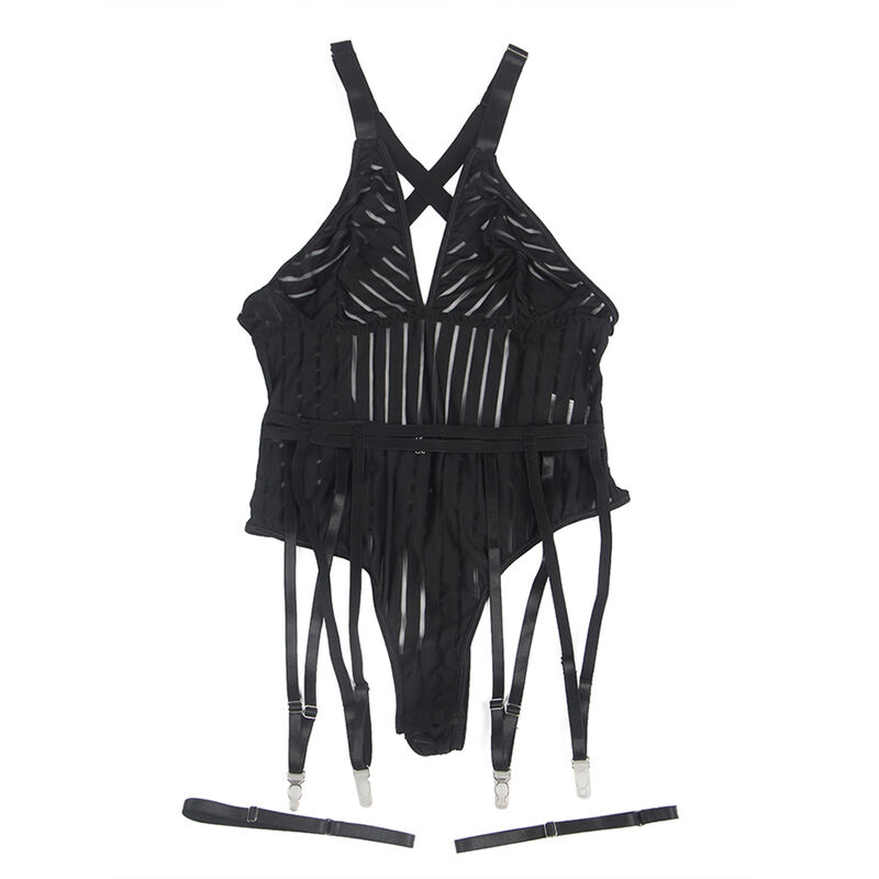 SUBBLIME - 954154 BODY COM CINTA-LIGA PRETO L/XL - Image 5