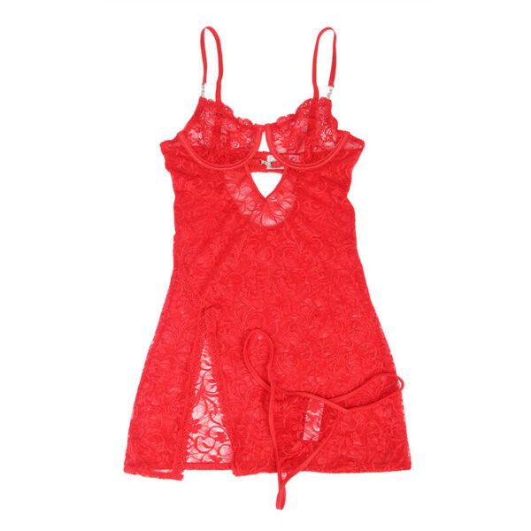 SUBBLIME - 954208 BABYDOLL DE RENDA COM ALÇAS AJUSTÁVEIS VERMELHO S/M - Image 4