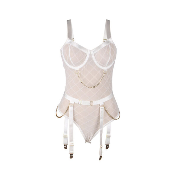 SUBBLIME - 954284 BODY COM CORRENTES + CINTA-LIGA BRANCO S/M - Image 5