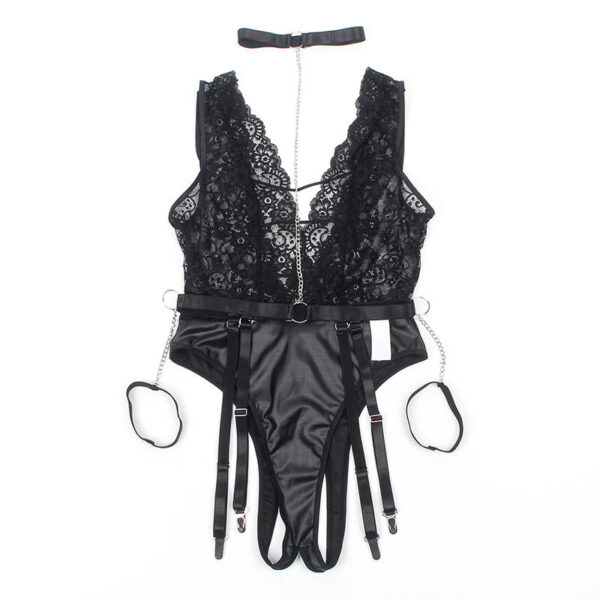 SUBBLIME - 954383 BODY SEXY COM CINTA-LIGA PRETO S/M - Image 5
