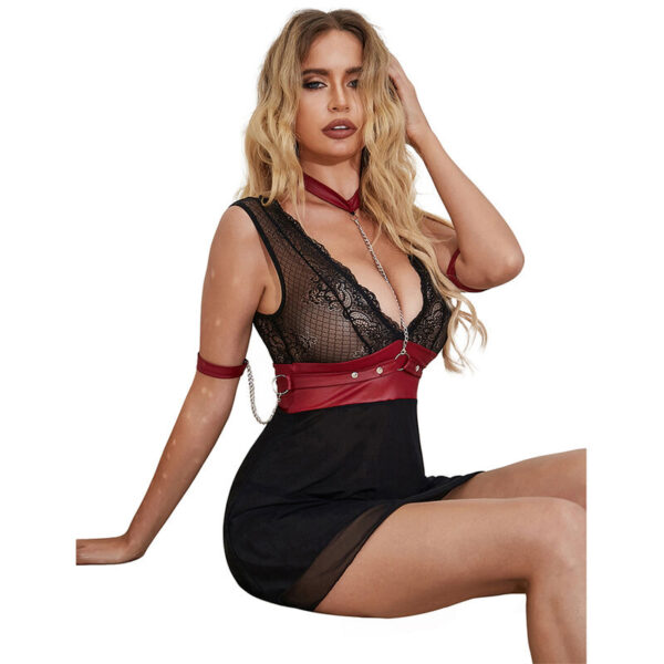 SUBBLIME - 954437 VESTIDO BONDAGE DE RENDA PRETO L/XL - Image 4