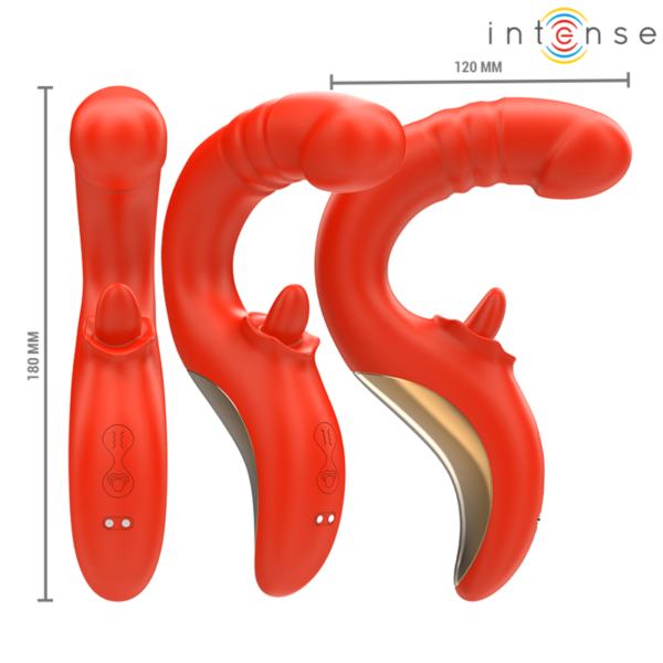 INTENSE - VIBRADOR E ESTIMULADOR PAULINA EM FORMA DE U VERMELHO - Image 4