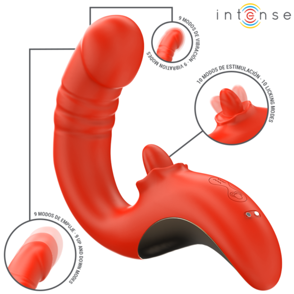 INTENSE - VIBRADOR E ESTIMULADOR PAULINA EM FORMA DE U VERMELHO - Image 2