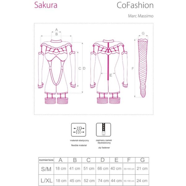 LIVCO CORSETTI FASHION - SAKURA CF 90357 MACACÃO + LUVAS COMPRIDAS + CINTO-LIGA PRETO S/M - Image 4