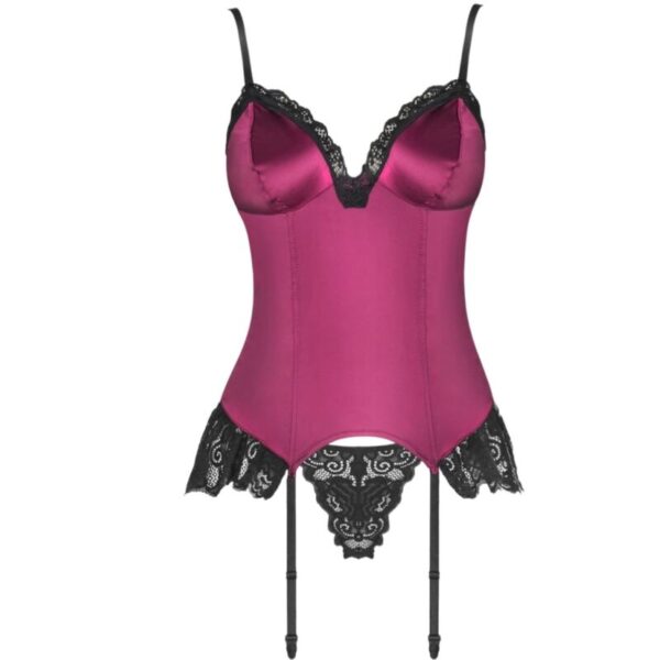 LIVCO CORSETTI FASHION - AGRAFENA CF 90436 CORSET + TANGA BORGONHA S/M - Image 4