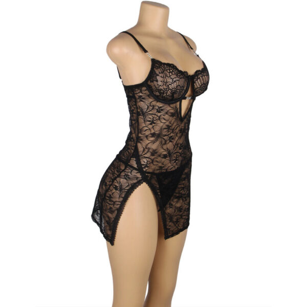 SUBBLIME - 954185 BABYDOLL DE RENDA COM ALÇAS AJUSTÁVEIS PRETO S/M - Image 4