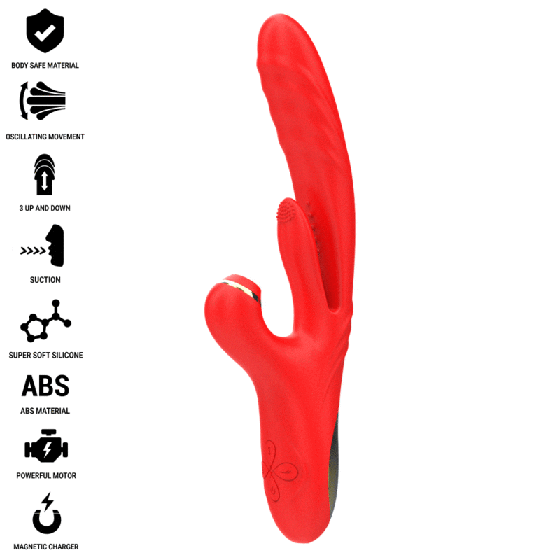 INTENSE - KAROL MULTIFUNÇÃO VIBRADOR IMPULSO  ESTIMULAÇÃO  SUCÇÃO VERMELHO
