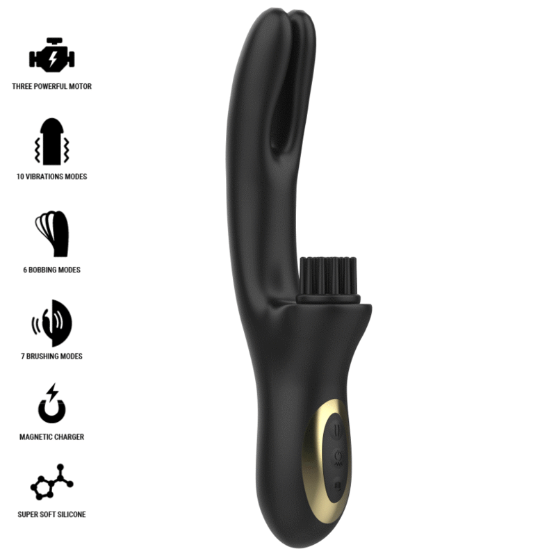 IBIZA - ESCOVAÇÃO DE CLITÓRIS MULTICÉLULAS DE ALTA TECNOLOGIA RABITT E VIBRADOR DE ONDA DUPLA