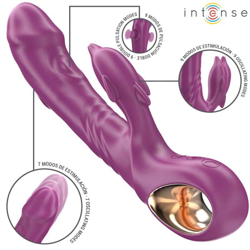INTENSE - VIBRADOR MULTIFUNCIONAL HALLE COM LÍNGUA ESTIMULANTE DE GOLFINHOS ROXO - Image 2