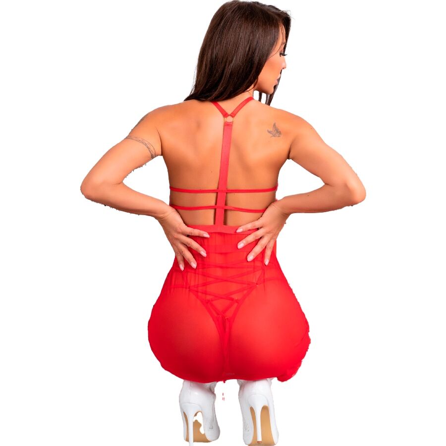 LIVCO CORSETTI FASHION - PAPAI NOEL CANDY LC 90722 CAMISOLA DE NATAL + CALCINHA FIO DENTAL S/M - Image 3