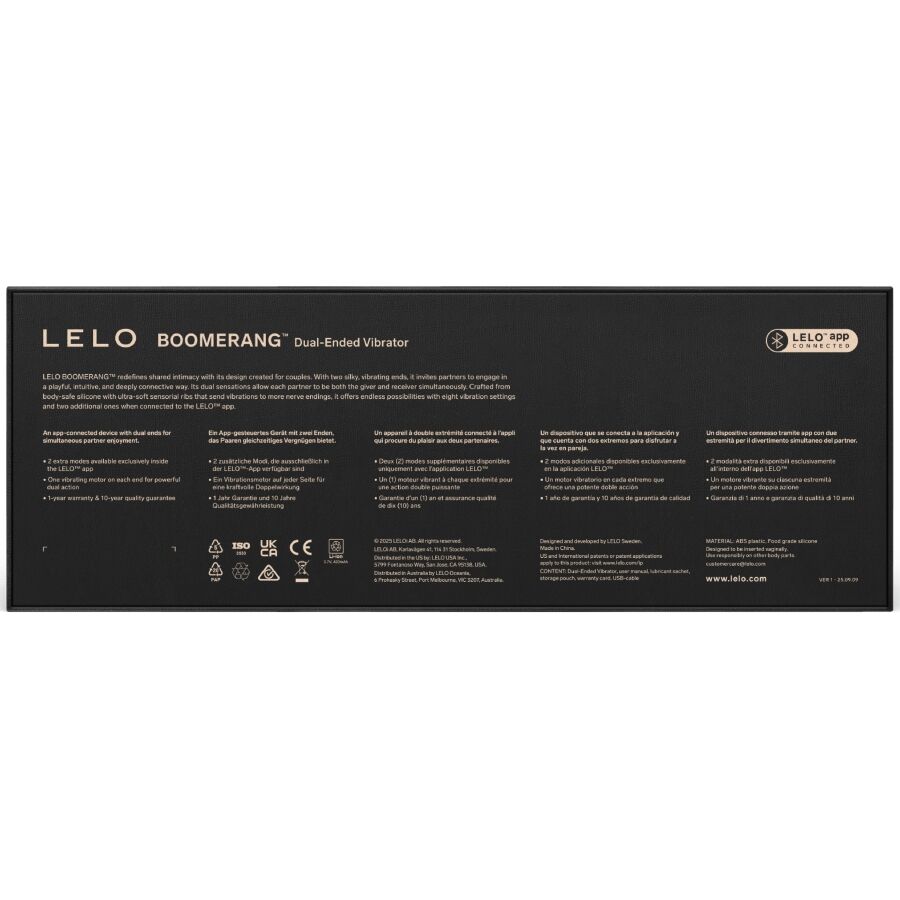 LELO - BOOMERANG VIBRADOR DE PONTA DUPLA CEREJA - Image 5