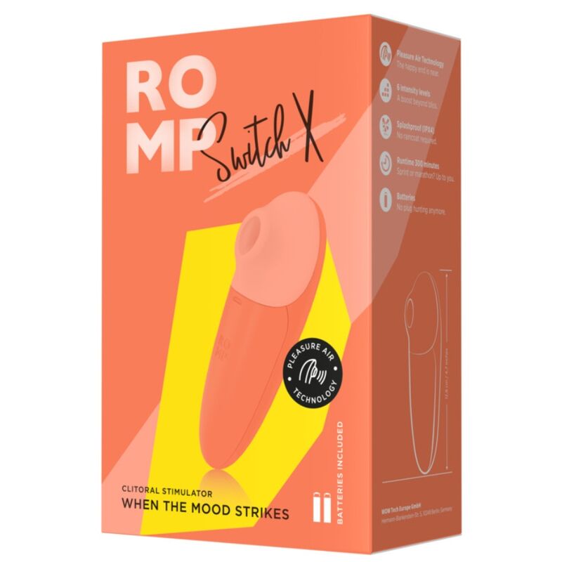 ROMP - SWITCH X ESTIMULADOR CLITORIAL 6 NÍVEIS LARANJA - Image 4