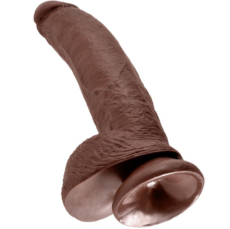 KING COCK - 9 DILDO CASTANHO COM BOLAS 22.9 CM - Image 5