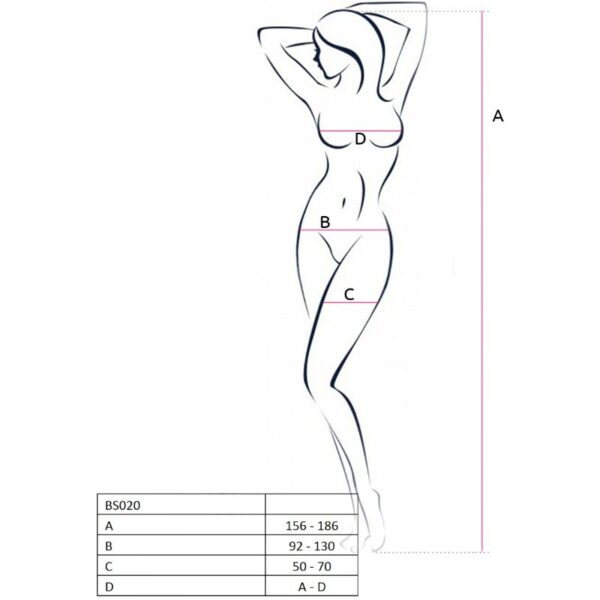 PASSION - WOMAN BS020 BODYSTOCK BRANCO TAMANHO ÚNICO - Image 2