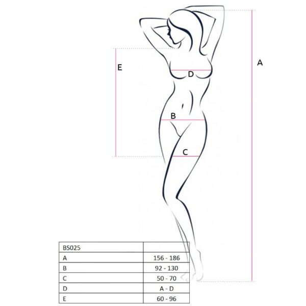 PASSION - MULHER BS025 BODYSTOCKING VESTIDO PRETO ESTILO TAMANHO ÚNICO - Image 2