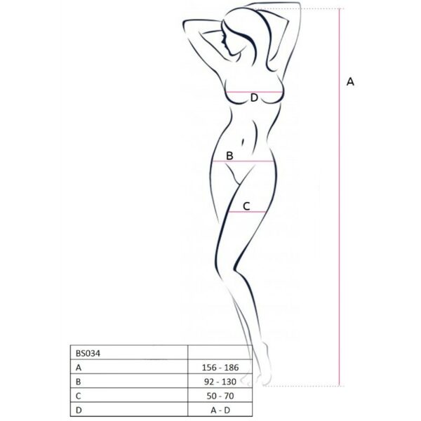 PASSION - WOMAN BS034 BODYSTOCK BRANCO TAMANHO ÚNICO - Image 2