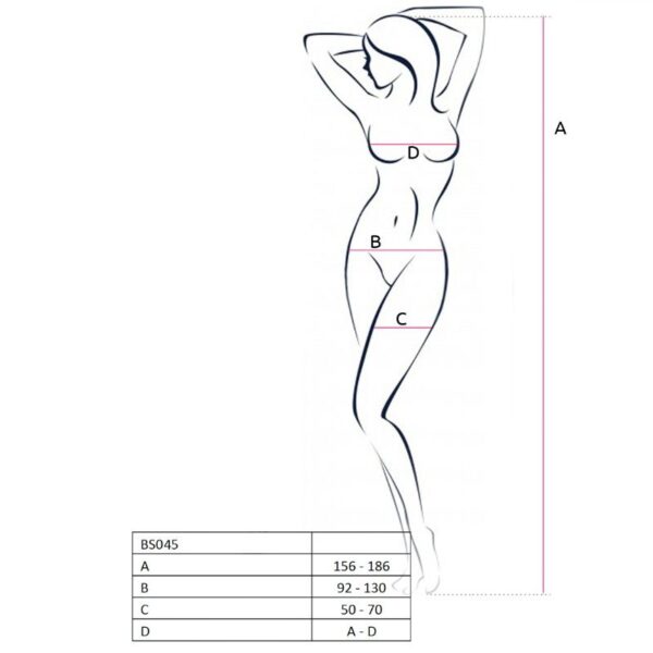 PASSION - WOMAN BS045 BODYSTOCKING PRETO TAMANHO ÚNICO - Image 2