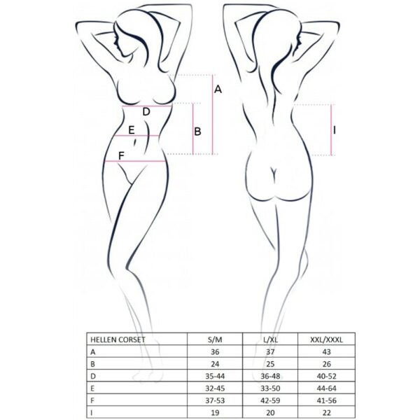 PASSION - MULHER HELLEN CORSET PRETO TAMANHO S/M - Image 2