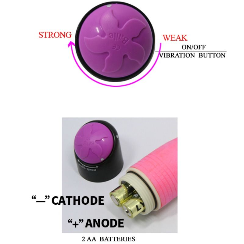 BAILE - VIBRADOR SEXO REALISTA COLORIDO ROSA 23 CM - Image 5