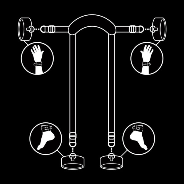 FETISH SUBMISSIVE - POSIÇÃO MESTRE COM 4 ALGEMAS REVESTIDAS COM NOPRENE - Image 4