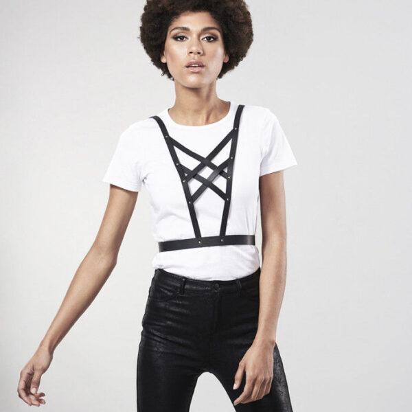 BIJOUX - INDISCRETS MAZE ARNÊS CRUZADO COM DECOTE - PRETO - Image 3