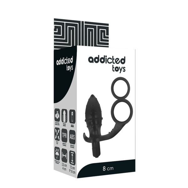 ADDICTED TOYS - PLUG ANAL COM ANEL DUPLO PRETO - Image 5