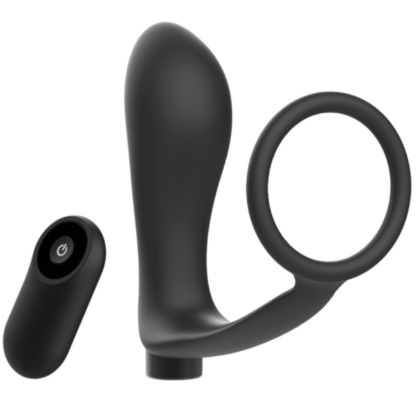 ADDICTED TOYS - ANEL DE PÊNIS COM CONTROLE REMOTO PLUG ANAL PRETO RECARREGVEL - Image 2